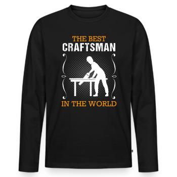 Handwerker Handwerk Beruf Ausbildung Geschenk - Männer Premium Bio Langarmshirt - Schwarz - Vorne - Nico (187cm)
