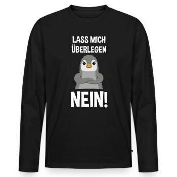 Pinguin Lustiger Spruch Sarkasmus Cooles Geschenk - Männer Premium Bio Langarmshirt - Schwarz - Vorne - Nico (187cm)
