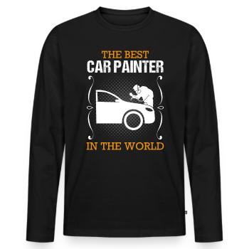 Vehicle Painter Profession Painter Gift - Men's Premium Organic Long Sleeve Shirt - black - Front - Nico (187cm)