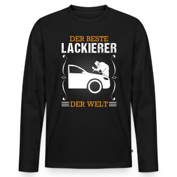 Fahrzeuglackierer Beruf Lackierer Geschenk - Männer Premium Bio Langarmshirt - Schwarz - Vorne - Nico (187cm)