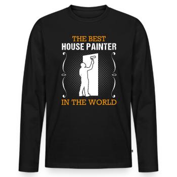 Painter Profession Training Varnisher Gift - Men's Premium Organic Long Sleeve Shirt - black - Front - Nico (187cm)