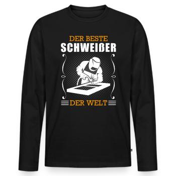 Schweißer Beruf Schweißgerät Handwerker Geschenk - Männer Premium Bio Langarmshirt - Schwarz - Vorne - Nico (187cm)