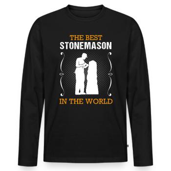 Steinmetz Beruf Ausbildung Handwerker Geschenk - Männer Premium Bio Langarmshirt - Schwarz - Vorne - Nico (187cm)