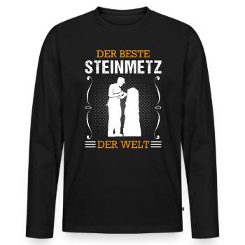 Steinmetz Beruf Ausbildung Handwerker Geschenk - Männer Premium Bio Langarmshirt - Schwarz - Vorne - Nico (187cm)