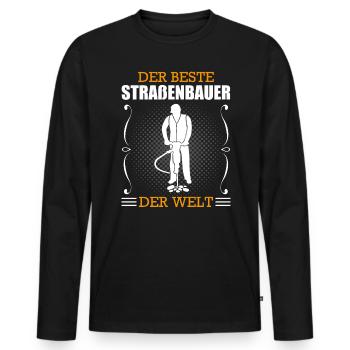 Straßenbauer Beruf Straßenbau Arbeiter Geschenk - Männer Premium Bio Langarmshirt - Schwarz - Vorne - Nico (187cm)
