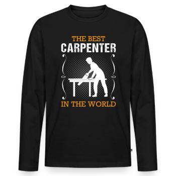 Carpenter Profession Carpenter Craftsman Gift - Men's Premium Organic Long Sleeve Shirt - black - Front - Nico (187cm)