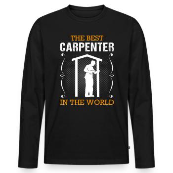 Zimmermann Beruf Zimmerer Handwerker Geschenk - Männer Premium Bio Langarmshirt - Schwarz - Vorne - Nico (187cm)