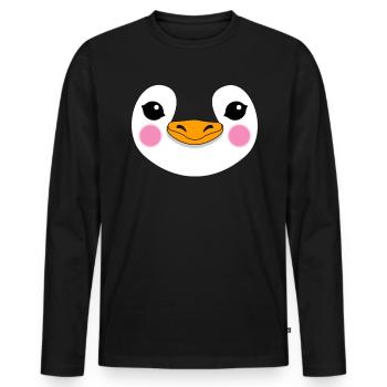 Penguin Face Seabird Seabird Gift - Men's Premium Organic Long Sleeve Shirt - black - Front - Nico (187cm)