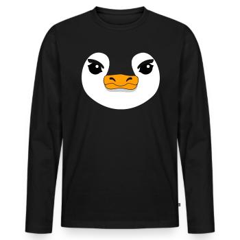 Penguin Face Seabird Seabird Gift - Men's Premium Organic Long Sleeve Shirt - black - Front - Nico (187cm)