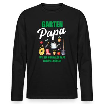 Garten Papa Lustiger Spruch Geschenk Herren - Männer Premium Bio Langarmshirt - Schwarz - Vorne - Nico (187cm)
