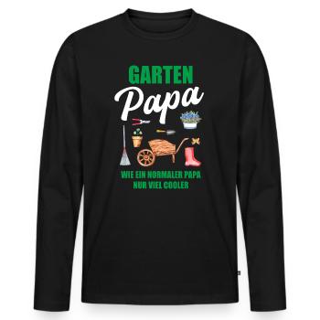 Garten Papa Lustiger Spruch Geschenk Herren - Männer Premium Bio Langarmshirt - Schwarz - Vorne - Nico (187cm)