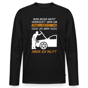 Automechaniker Beruf Lustiger Spruch Geschenk - Männer Premium Bio Langarmshirt - Schwarz - Vorne - Nico (187cm)