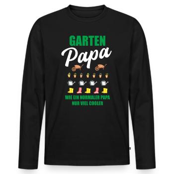 Garten Papa Lustiger Spruch Geschenk Herren - Männer Premium Bio Langarmshirt - Schwarz - Vorne - Nico (187cm)