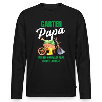 Garten Papa Lustiger Spruch Geschenk Herren - Männer Premium Bio Langarmshirt - Schwarz - Vorne - Nico (187cm)