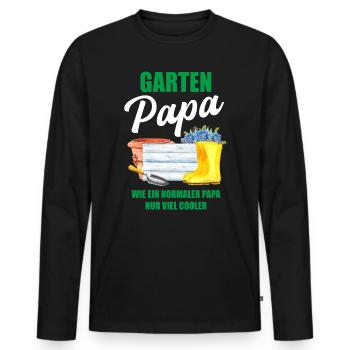 Garten Papa Lustiger Spruch Geschenk Herren - Männer Premium Bio Langarmshirt - Schwarz - Vorne - Nico (187cm)