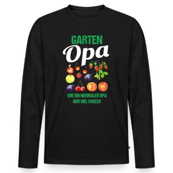 Garten Opa Lustiger Spruch Geschenk Herren - Männer Premium Bio Langarmshirt - Schwarz - Vorne - Nico (187cm)