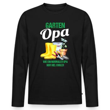 Garten Opa Lustiger Spruch Geschenk Herren - Männer Premium Bio Langarmshirt - Schwarz - Vorne - Nico (187cm)