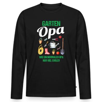 Garten Opa Lustiger Spruch Geschenk Herren - Männer Premium Bio Langarmshirt - Schwarz - Vorne - Nico (187cm)