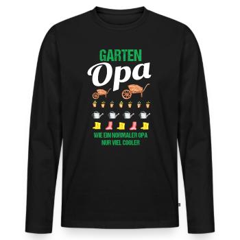 Garten Opa Lustiger Spruch Geschenk Herren - Männer Premium Bio Langarmshirt - Schwarz - Vorne - Nico (187cm)