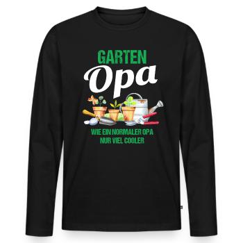 Garten Opa Lustiger Spruch Geschenk Herren - Männer Premium Bio Langarmshirt - Schwarz - Vorne - Nico (187cm)