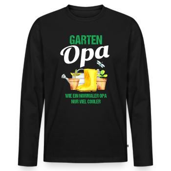 Garten Opa Lustiger Spruch Geschenk Herren - Männer Premium Bio Langarmshirt - Schwarz - Vorne - Nico (187cm)