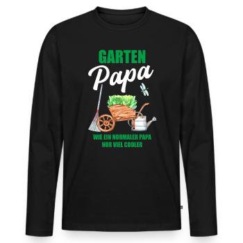 Garten Papa Lustiger Spruch Geschenk Herren - Männer Premium Bio Langarmshirt - Schwarz - Vorne - Nico (187cm)