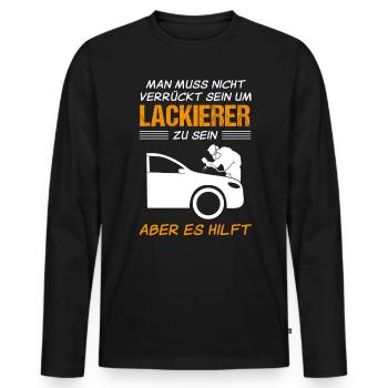Fahrzeuglackierer Spruch Lackierer Geschenk - Männer Premium Bio Langarmshirt - Schwarz - Vorne - Nico (187cm)