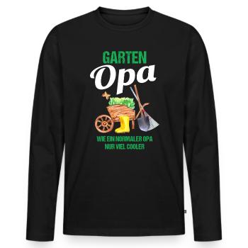 Garten Opa Lustiger Spruch Geschenk Herren - Männer Premium Bio Langarmshirt - Schwarz - Vorne - Nico (187cm)