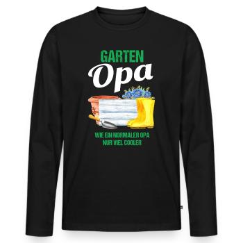 Garten Opa Lustiger Spruch Geschenk Herren - Männer Premium Bio Langarmshirt - Schwarz - Vorne - Nico (187cm)