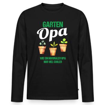 Garten Opa Lustiger Spruch Geschenk Herren - Männer Premium Bio Langarmshirt - Schwarz - Vorne - Nico (187cm)