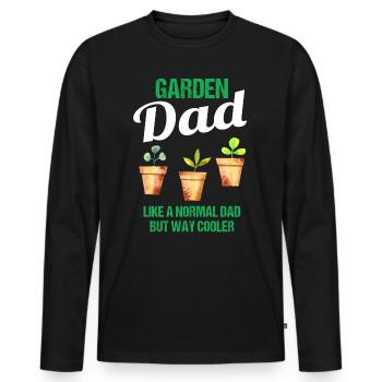 Garten Papa Lustiger Spruch Geschenk Herren - Männer Premium Bio Langarmshirt - Schwarz - Vorne - Nico (187cm)