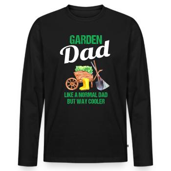 Garten Papa Lustiger Spruch Geschenk Herren - Männer Premium Bio Langarmshirt - Schwarz - Vorne - Nico (187cm)