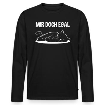 Katze Freches Kätzchen Lustiger Spruch Geschenk - Männer Premium Bio Langarmshirt - Schwarz - Vorne - Nico (187cm)