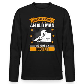 Dachdecker Alter Mann Spruch Herren Geschenk - Männer Premium Bio Langarmshirt - Schwarz - Vorne - Nico (187cm)