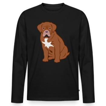 Bordeaux Grand Dague Chien Chien Amoureux Cadeau - T-shirt manches longues Premium bio Homme - noir - Devant - Nico (187cm)