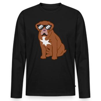Bordeaux Grand Dague Chien Chien Amoureux Cadeau - T-shirt manches longues Premium bio Homme - noir - Devant - Nico (187cm)