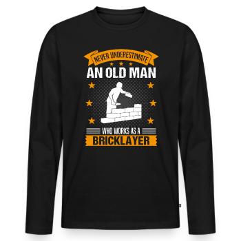 Maurer Old Man Saying Men's Gift - Men's Premium Organic Long Sleeve Shirt - black - Front - Nico (187cm)