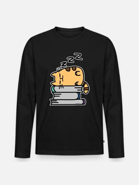 Sleeping cat - Men's Premium Organic Long Sleeve Shirt - black