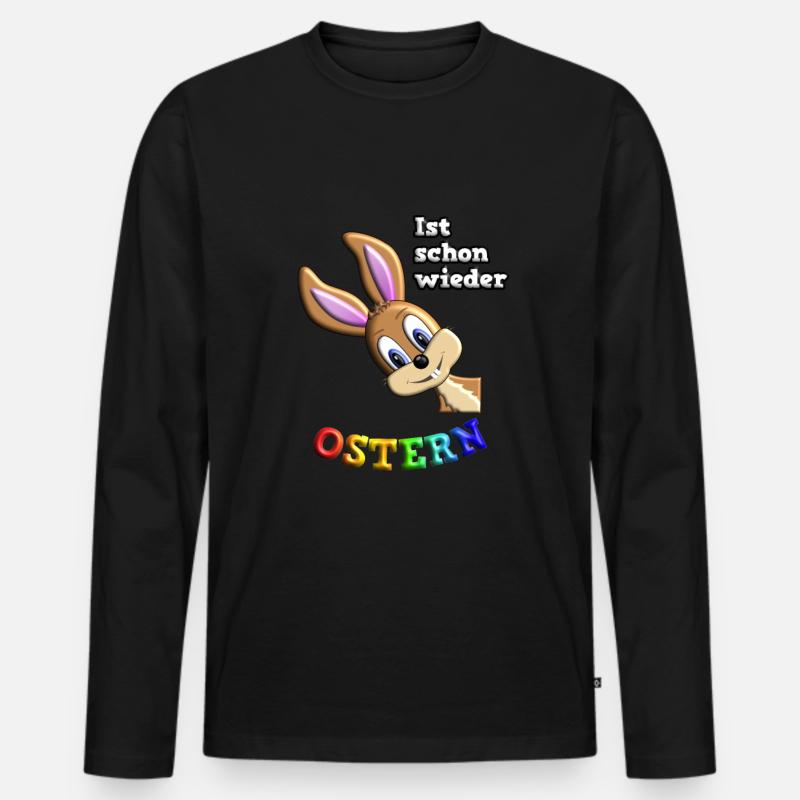 Ostern Osterhase - Männer Premium Bio Langarmshirt - Schwarz