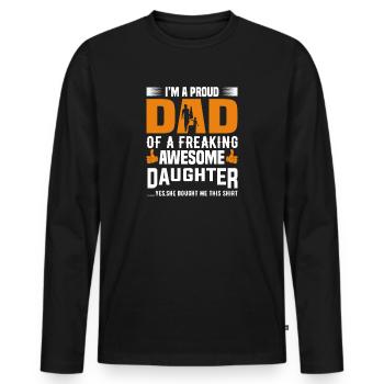 Father Daughter Matching Dad Gift - Men's Premium Organic Long Sleeve Shirt - black - Front - Nico (187cm)