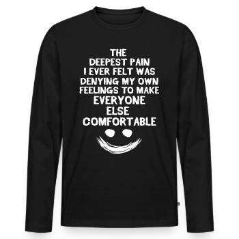 Depression Deppressiv Psyche Therapie Bipolar - Männer Premium Bio Langarmshirt - Schwarz - Vorne - Nico (187cm)