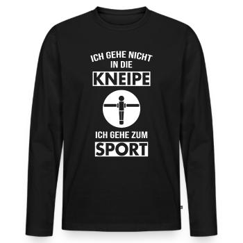 Tischkicker Fußball Kneipe Spruch - Männer Premium Bio Langarmshirt - Schwarz - Vorne - Nico (187cm)