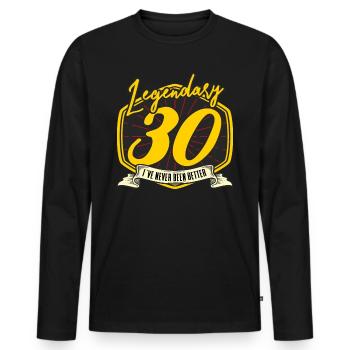 Légende du 30e anniversaire Légendaire 30 ans - T-shirt manches longues Premium bio Homme - noir - Devant - Nico (187cm)