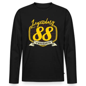 Légende du 88e anniversaire Légendaire 88 ans - T-shirt manches longues Premium bio Homme - noir - Devant - Nico (187cm)