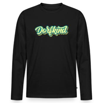 Dorfkind Dorf Dorfleben Kaff - Männer Premium Bio Langarmshirt - Schwarz - Vorne - Nico (187cm)