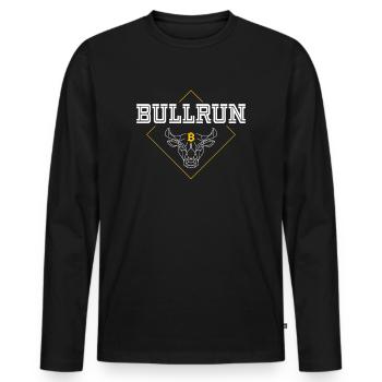 Bullrun Bitcoin Bull Market Crypto-monnaie Trader - T-shirt manches longues Premium bio Homme - noir - Devant - Nico (187cm)