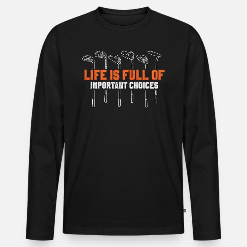 Golf Golfschläger - Männer Premium Bio Langarmshirt - Schwarz
