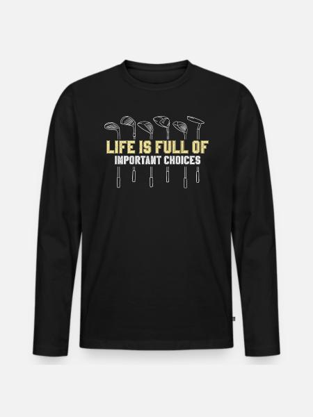 Golf Golfschläger - Männer Premium Bio Langarmshirt - Schwarz