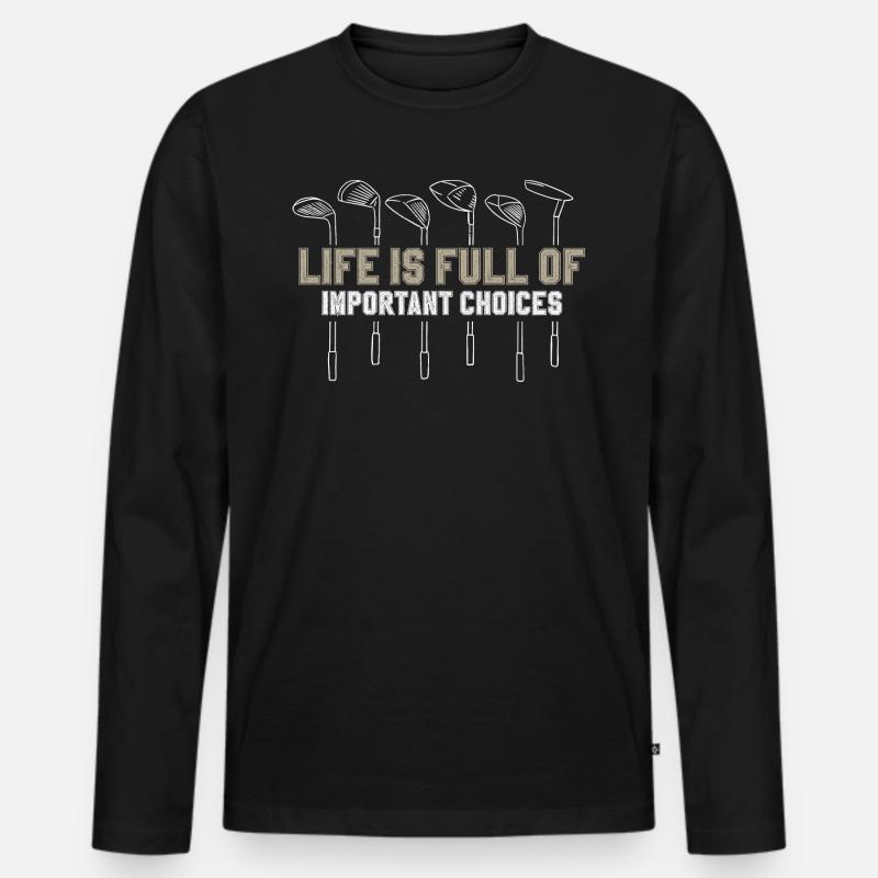 Golf Golfschläger - Männer Premium Bio Langarmshirt - Schwarz
