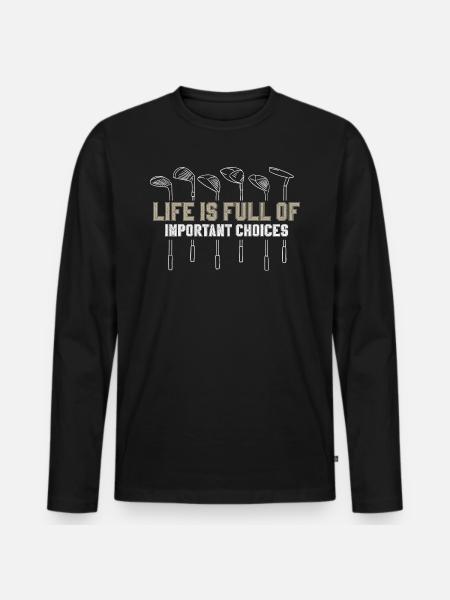 Golf Golfschläger - Männer Premium Bio Langarmshirt - Schwarz